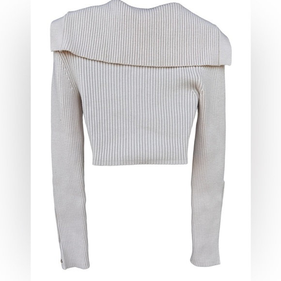 ZARA Ribbed Polo Collared Crop Top - Picture 5 of 7